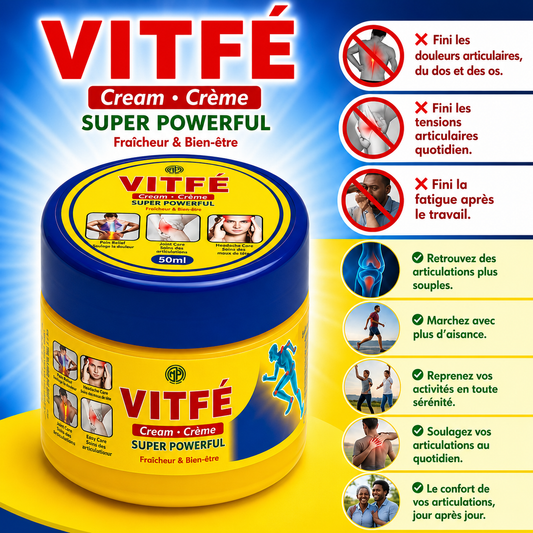 POMMADE VITFÉ – Stop aux douleurs articulaires dès la première utilisation.